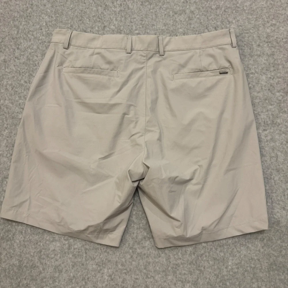 Greg Norman Protek Golf Shorts Mens 36 Tan Beige Stretch Performance Flat Front